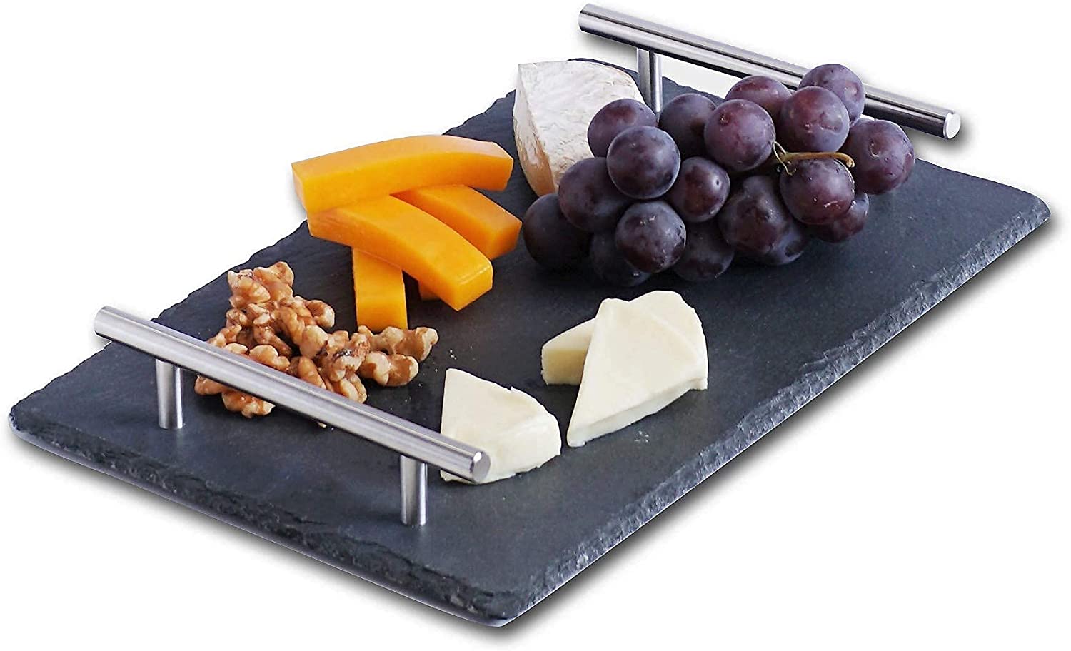 Price:$16.99 Cheese Board - Serving Board with Handles for Cheese, Meats & Sushi - Small Cheese Board 11.5 inches by 8 inches Tile - Cheese Plates for Parties and Serving Boards for any Kind of Events: Cheese Plates