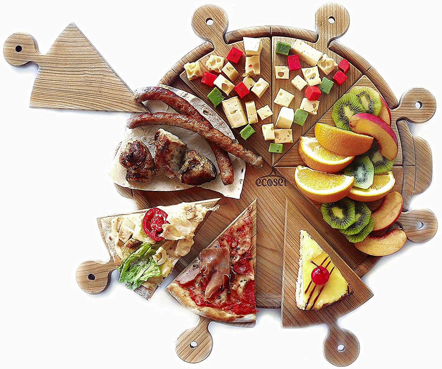 Price:$35.00 board and plates for pizza, cheese, fruit, meat, cake, snacks and any food what you like to eat (14''): Home & Kitchen