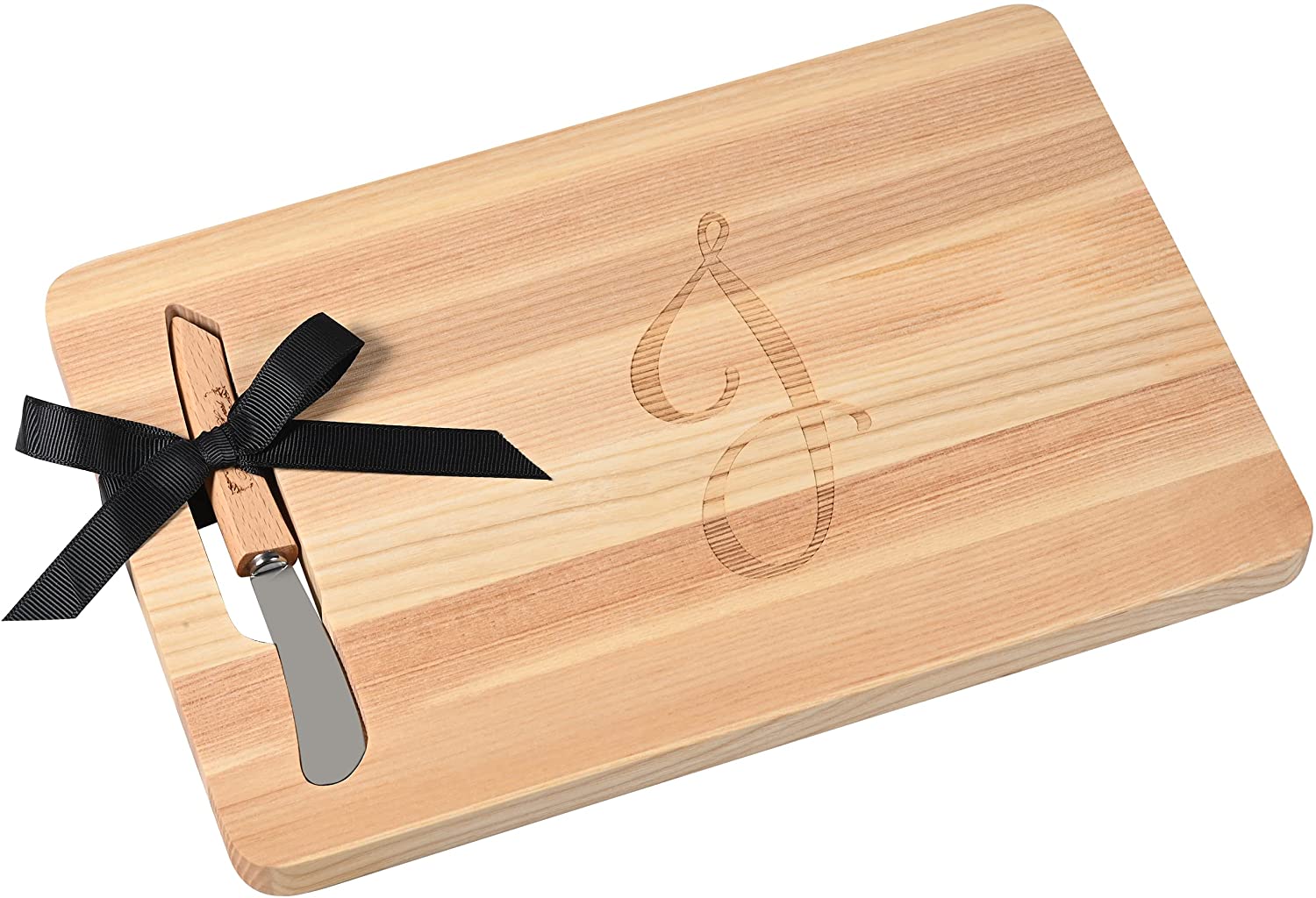 Price:$24.98 Ash Wooden Cheese Board with Spreader Initial J - 8.5 inch by 12 inch: Home & Kitchen