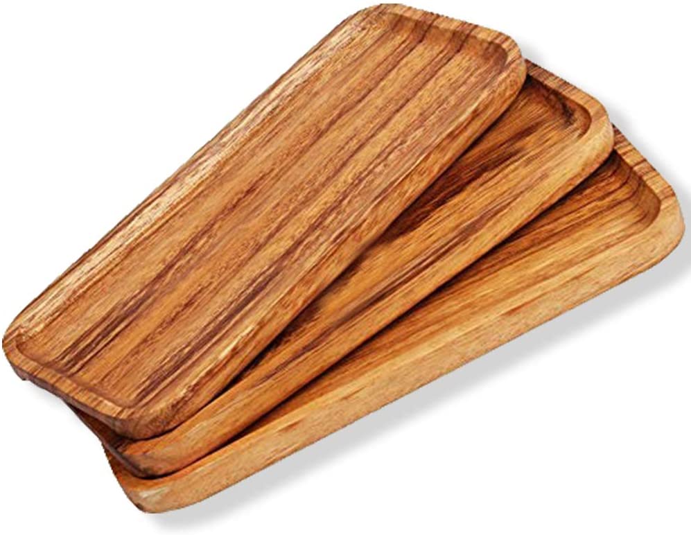 Price:$36.99 Serving Tray And Platters Dishwasher SAFE Set of 3 Unfinished Platters Party Plates Bar Plate TV Trays Fruit Serving Food Board Comfortable Easy Handling: Serving Trays