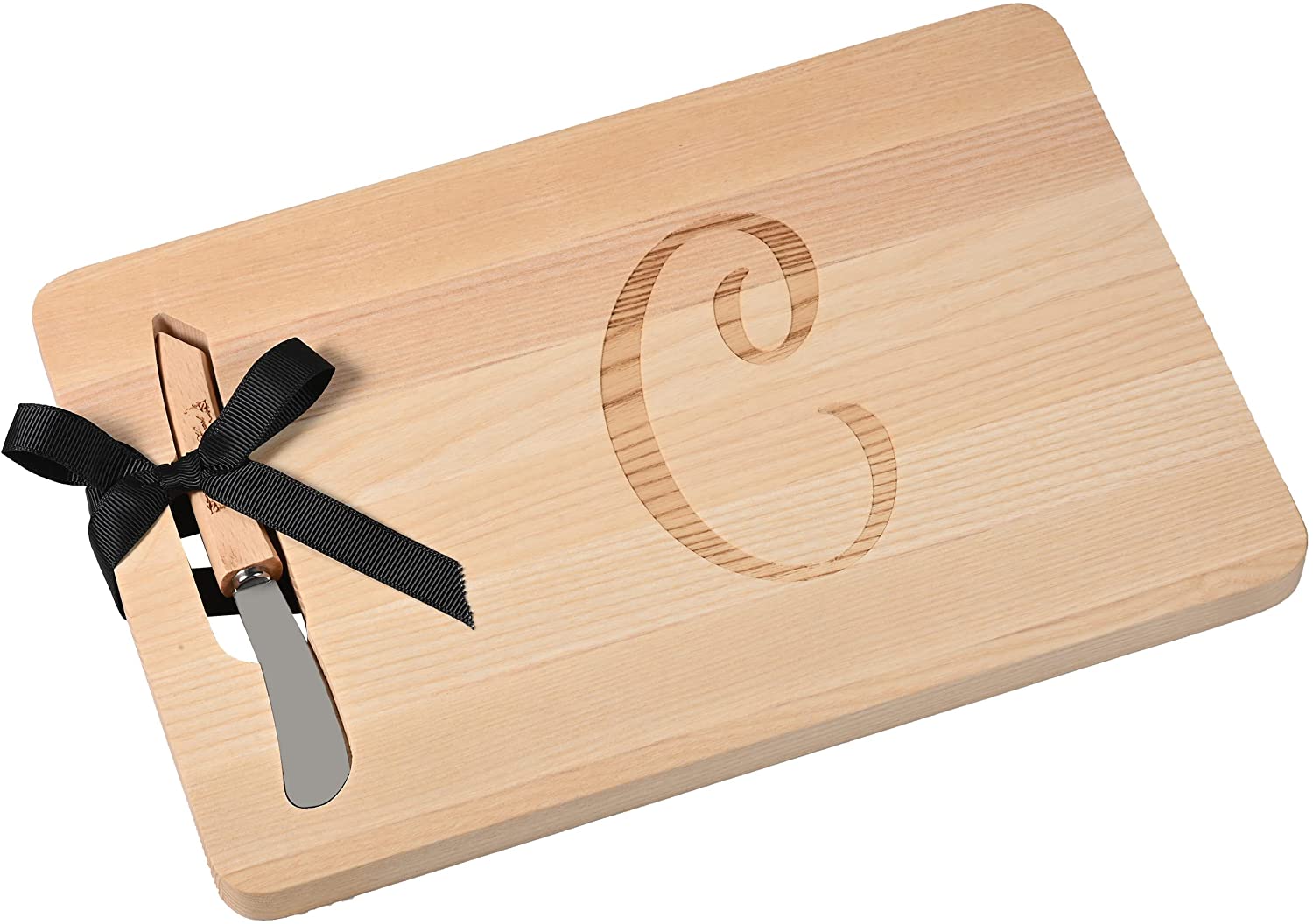 Price:$24.98 Ash Wooden Cheese Board with Spreader Initial C - 8.5 inch by 12 inch: Home & Kitchen