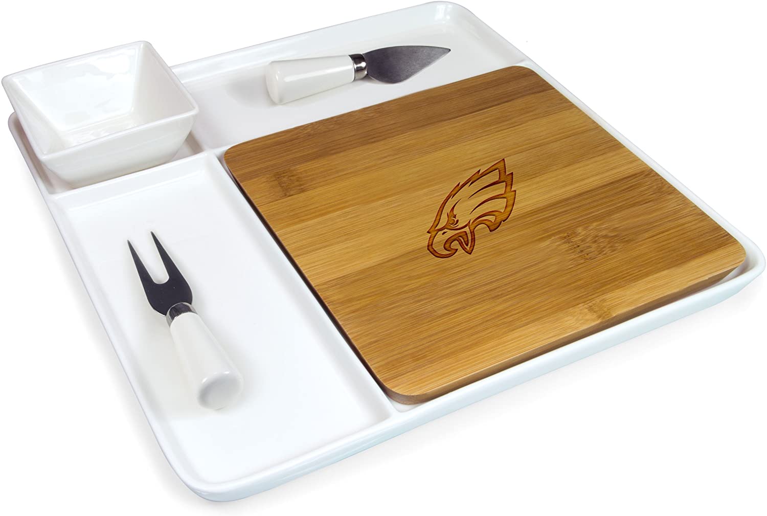 Price:$71.95 Philadelphia Eagles Peninsula Laser Engraved Serving Set, One Size, Natural Wood : Home & Kitchen