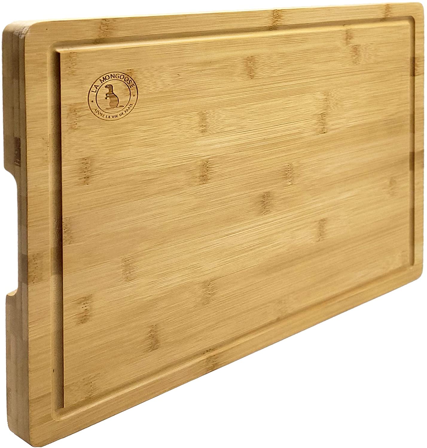 Price:$25.00 17 x 13 x 1 inch Extra-Large Wooden Cutting Board in Box Juice Groove Silicone Rubber Non-Slip Feet & Hand Grips Butcher Block Chopping Carving Serving Platter Cheese Tray Deluxe Birthday Gift: Home & Kitchen