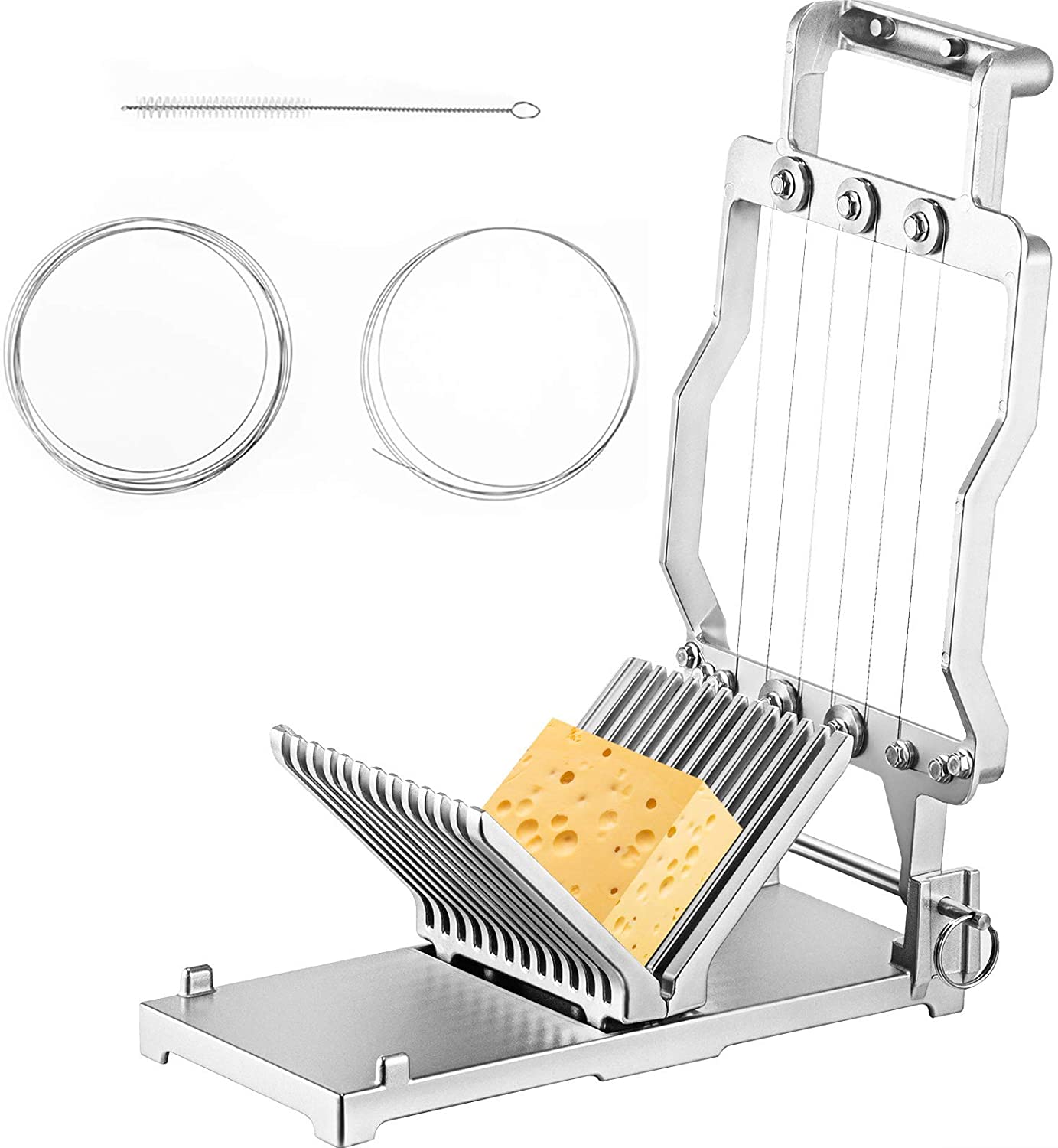 Price:$75.99 Cheese Cutter With Wire 1 cm & 2 cm Cheeser Butter Cutting Blade Replaceable Cheese Slicer Wire, Aluminum Alloy Commercial Cheese Slicer with 304 Stainless Steel Wire Kitchen Cooking Baking Tool: Home & Kitchen