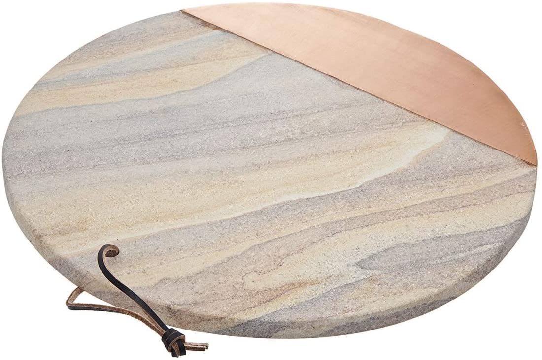 Price:$40.00 Wood Serving Tray, Charcuterie Platter Cheese Board Rainbow Sandstone - Round : Home & Kitchen