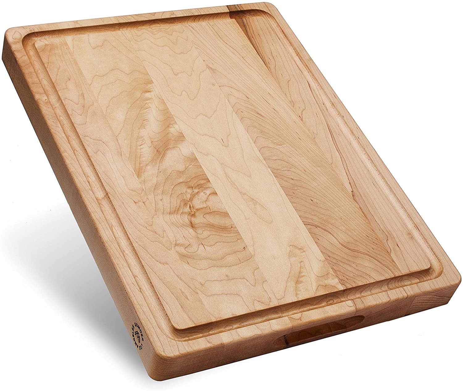 Price:$79.95 Los Angeles, Made in USA, Large Thick Maple Wood Cutting Board with Juice Groove, Sorting Compartment 17x13x1.5 in (Gift Box Included): Home & Kitchen