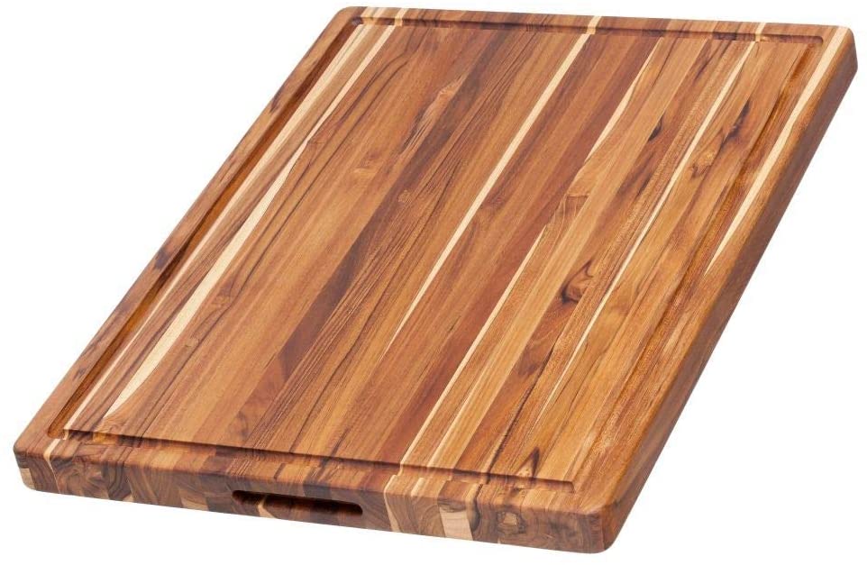 Price:$99.95 Edge Grain Carving Board w/Hand Grip + Juice Canal (Rectangle) | 24" x 18" x 1.5": Proteak Edge Grain Teak Cutting Board: Home & Kitchen