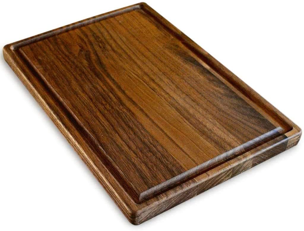 Price:$55.00 Boys Kitchens - Made in USA - Small Walnut Wood Cutting Board - Reversible with Juice Groove (Walnut, 8x12): Home & Kitchen