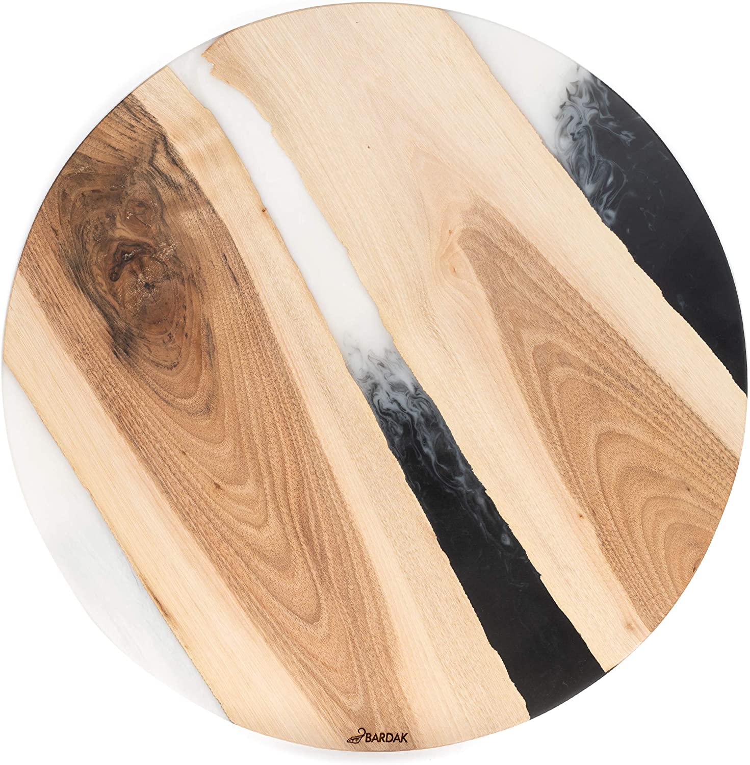 Price:$295.00 Handcrafts ◆ Unique Luxury Charcuterie Platter Serving Tray ◆ Beautiful Cheese Cutting Board ◆18” Round Serving Board ◆ Wood and Epoxy Resin Serving Platter: Home & Kitchen