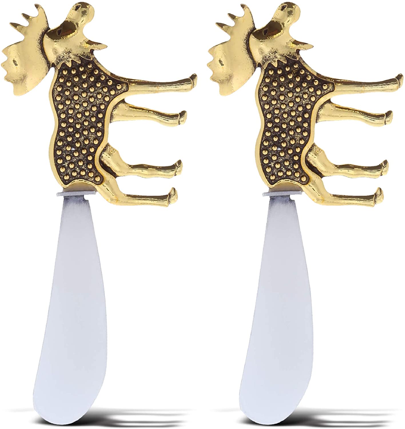 Price:$15.49 Gold Stainless Steel Dip & Cheese Spreader, Condiment & Butter Spreader Utensils For Appetizer Spread on Party Charcuterie Board, Metal Cheese Spreaders Kitchen Set of 2-4.5" - Moose: Home & Kitchen