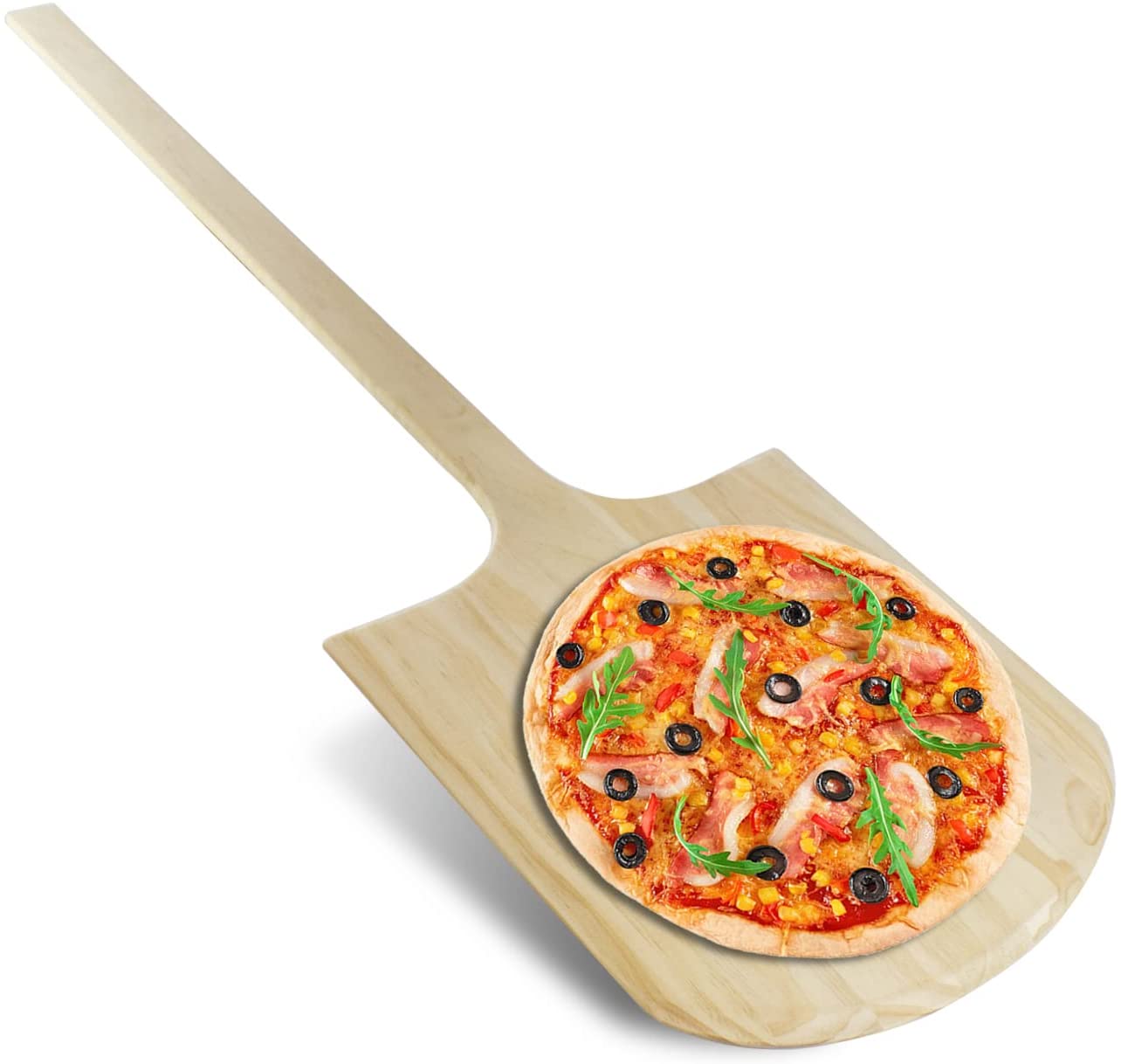 Price:$24.72 Pizza Peel 12 inch - Extra Large Pizza Peel Board Pizza Plate Pizza Paddle with Easy Grip Handle Oven Safe for Homemade Pizza, Cheese and Charcuterie Boards (12" x 12" x 39"): Home & Kitchen