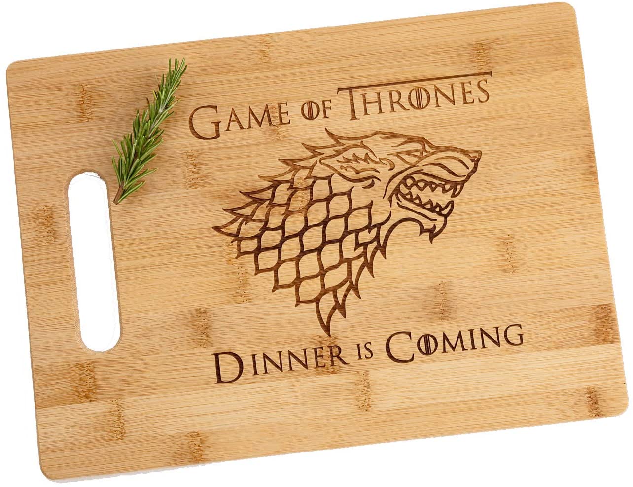 Price:$28.99 of Thrones Dinner is Coming Laser Engraved Bamboo Wood Small Cheese Cutting Board 8.5x11" Funny Gift: Home & Kitchen