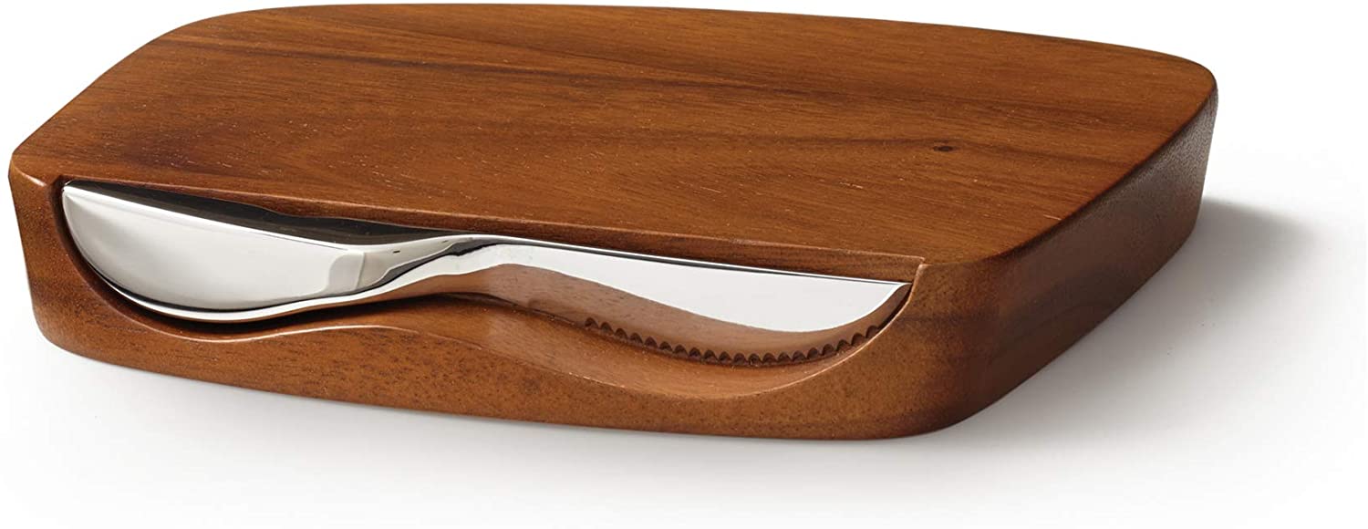 Price:$39.60 - Barware Collection - Blend Bar Board with Knife - Measures at 9" x 7.25" x 1" - Made with Acacia Wood and Stainless Steel - Designed by Neil Cohen: Home & Kitchen