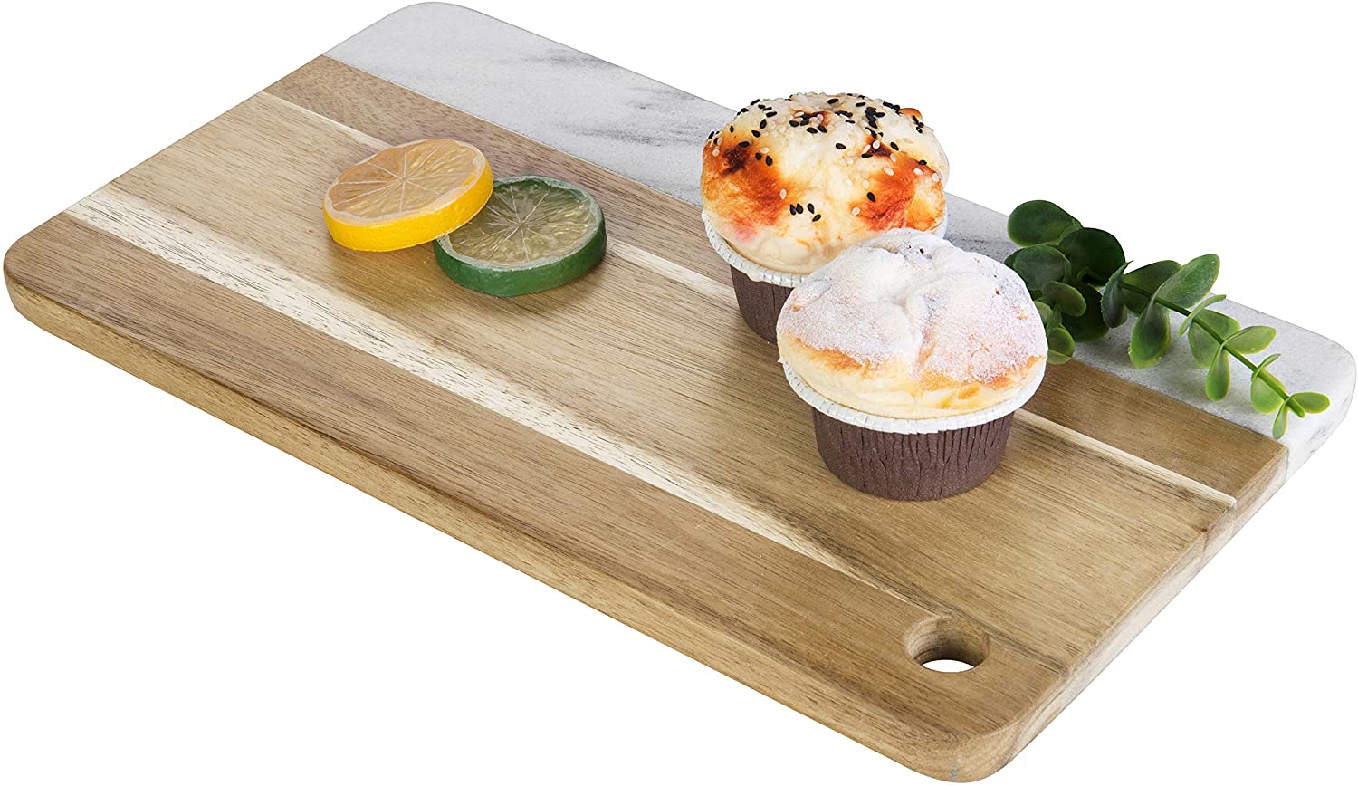 Price:$27.99 Acacia Wood & Natural Marble Desserts/Charcuterie Cheese Serving Board : Home & Kitchen