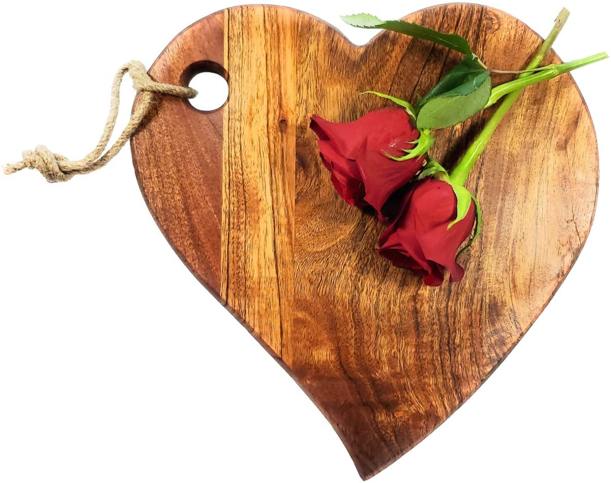 Price:$34.95 - Heart Shaped Acacia Serving Cutting Charcuterie Cheese Board: Home & Kitchen
