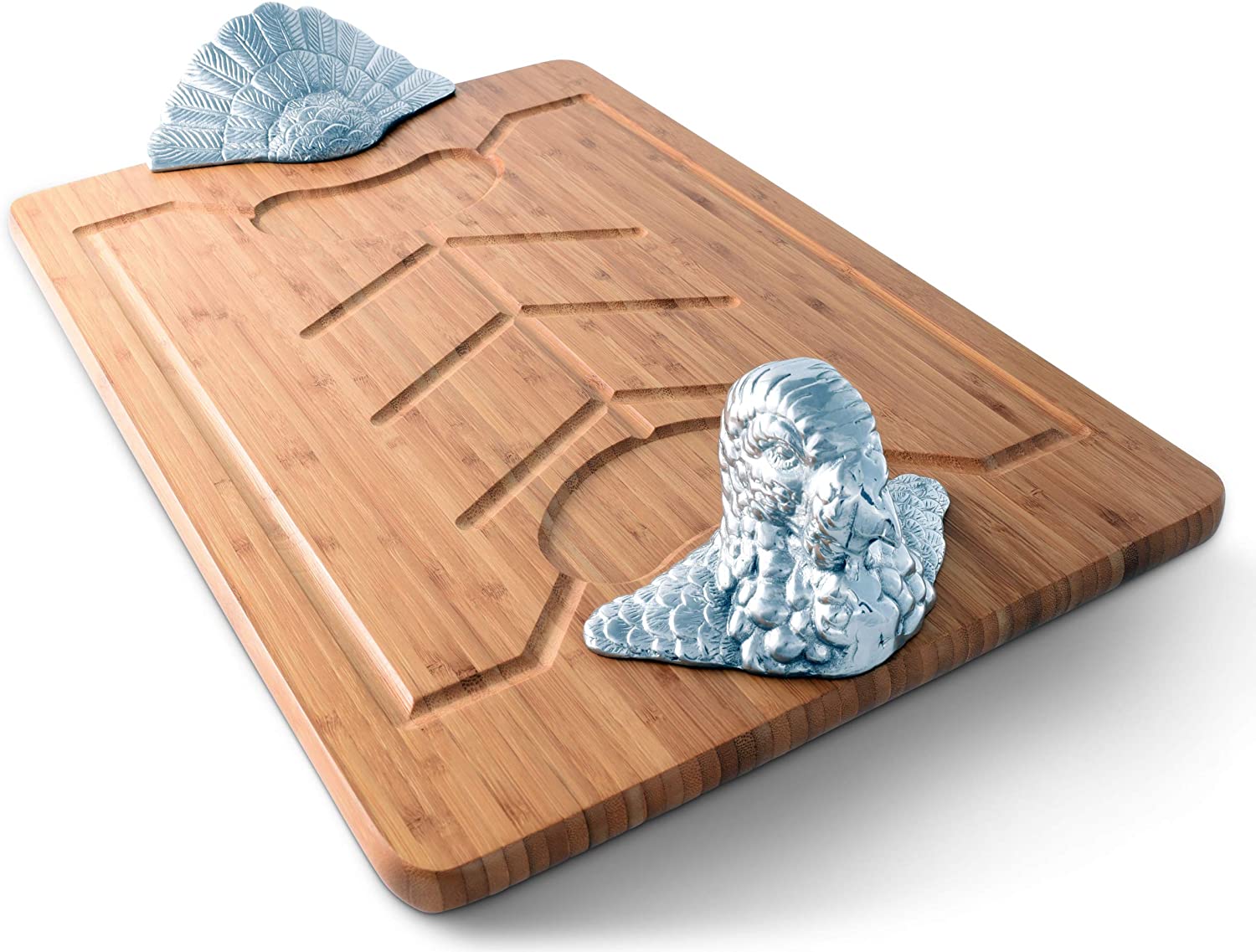 Price:$139.99 Court Designs Aluminum Turkey Handle Wood Carving / Cheese Board Large Tray for Serving Meats or Appetizer at Thanksgiving 23 inch x 13.5 Wide: Serveware: Home & Kitchen