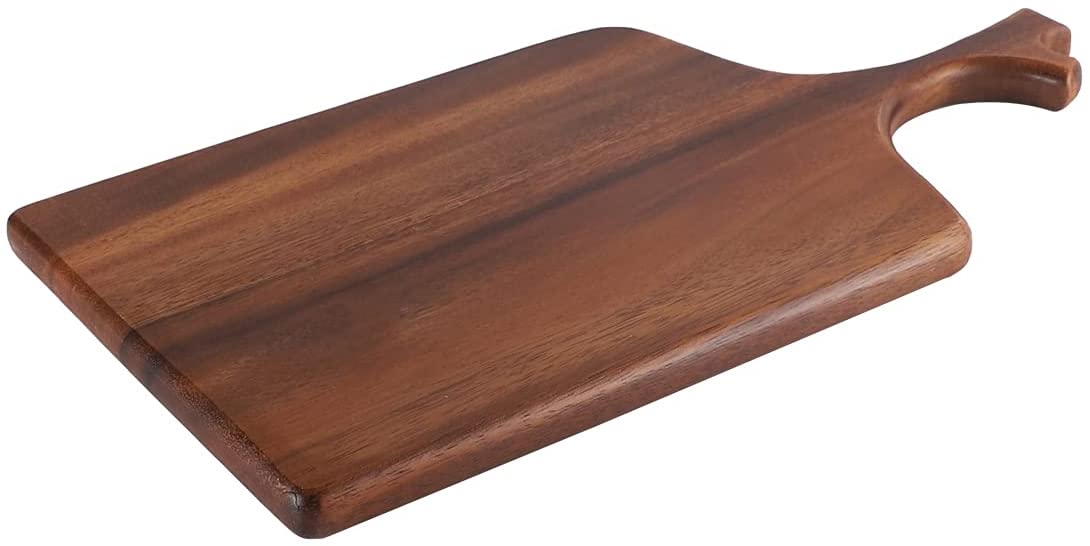 Price:$29.97 Acacia Cutting Board with Handle,Wooden Kitchen Chopping Boards for Meat, Cheese, Bread, Vegetables &Fruits (Acacia, 15.7 x 7.9 in): Home & Kitchen