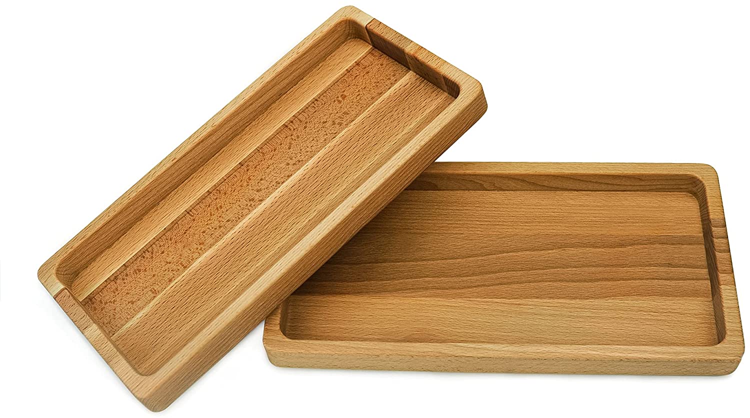 Price:$68.90 Wooden Serving Tray L-13.8 in W-6.9 inches Set of 2 Beech Wood Platter for Cheese and Charcuterie Wood Serving Board Farmhouse Kitchen Decor Rustic Style : Home & Kitchen