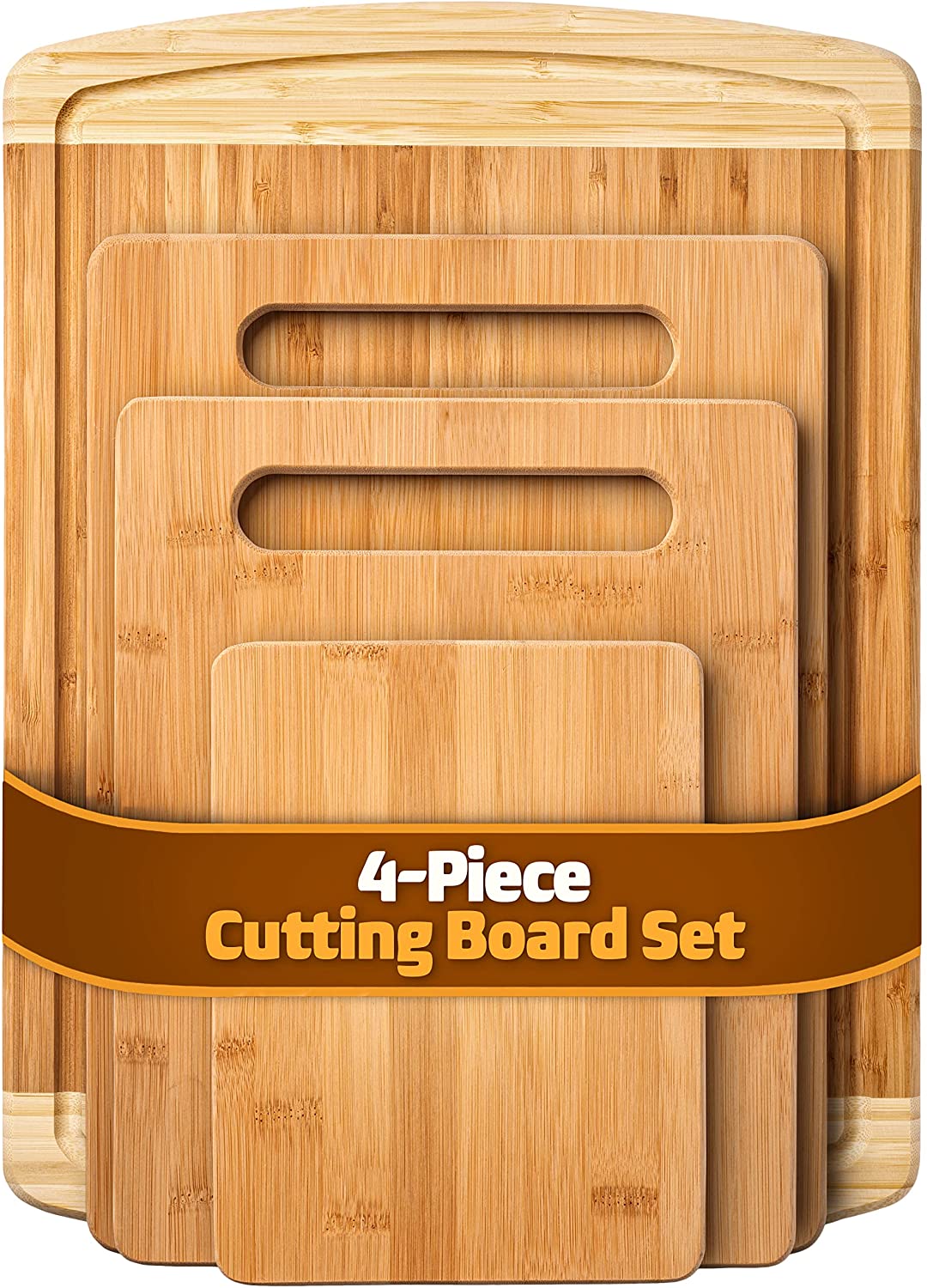 Price:$29.99 Cutting Board Set of 4 - Kitchen Chopping Boards with Juice Groove for Meat, Cheese and Vegetables - Large Natural Wood Butcher Block, Cheese Board & Charcuterie Board: Home & Kitchen
