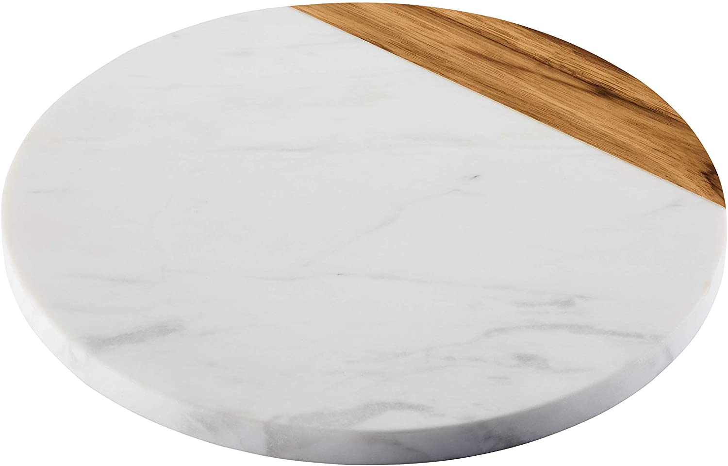 Price:$47.25 46648 Pantryware White Marble/Teak Wood Serving Board, 10-Inch Round: Serving Trays