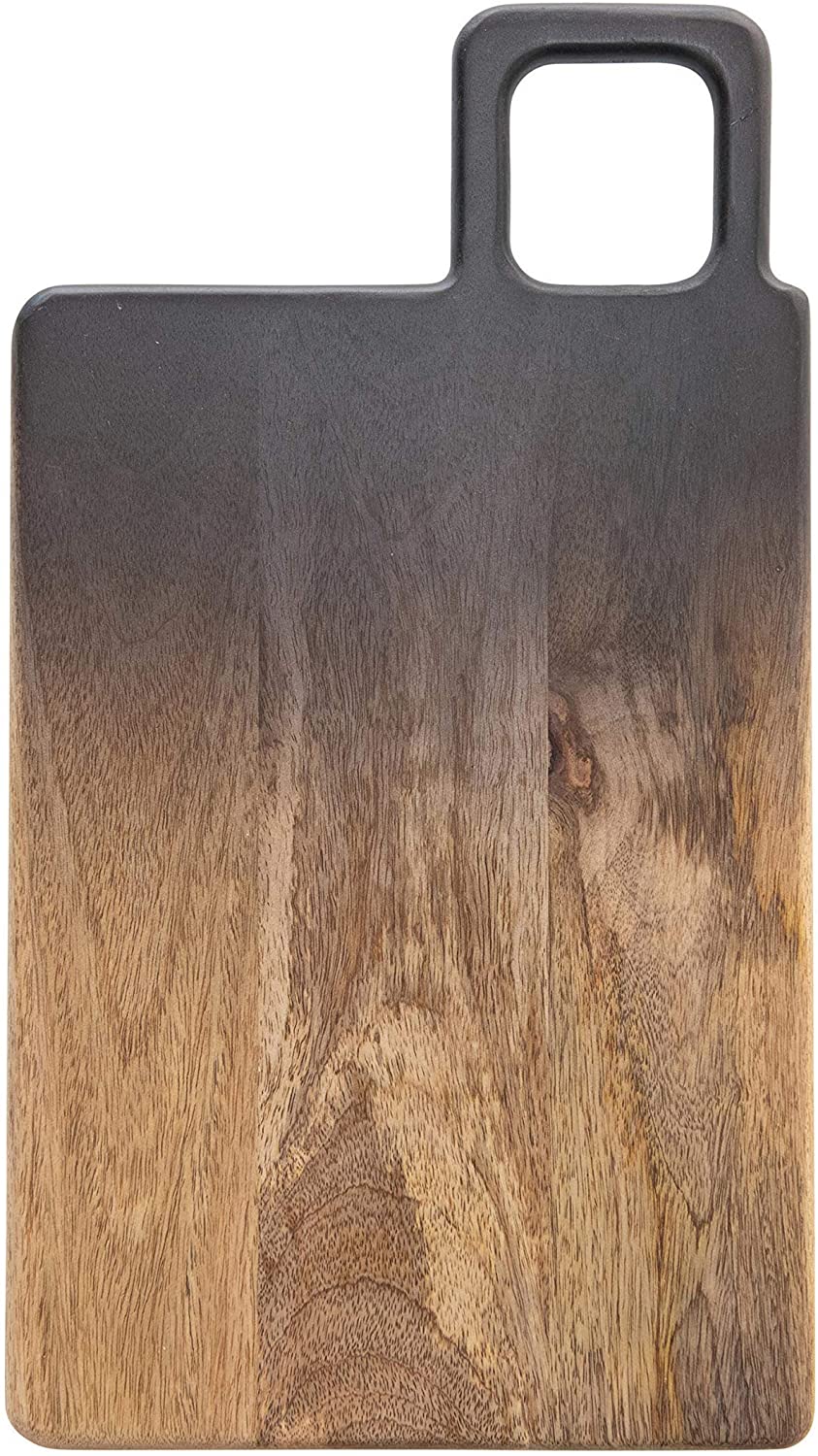 Price:$30.40 Mango Wood Cheese Handle, Black & Natural Ombre Cutting Board, 18" x 10": Home & Kitchen