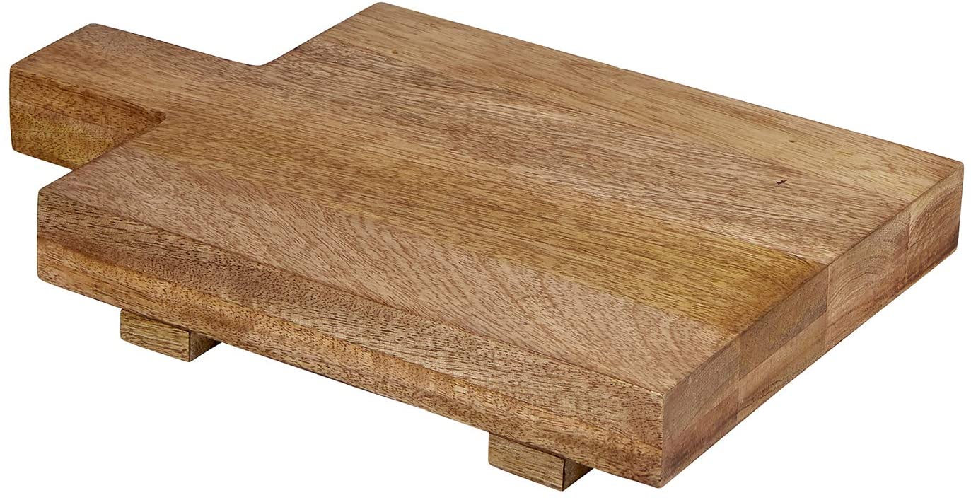 Price:$18.42 & Main Wood Footed Cutting Board with Handle, 14" x 9", Natural: Home & Kitchen