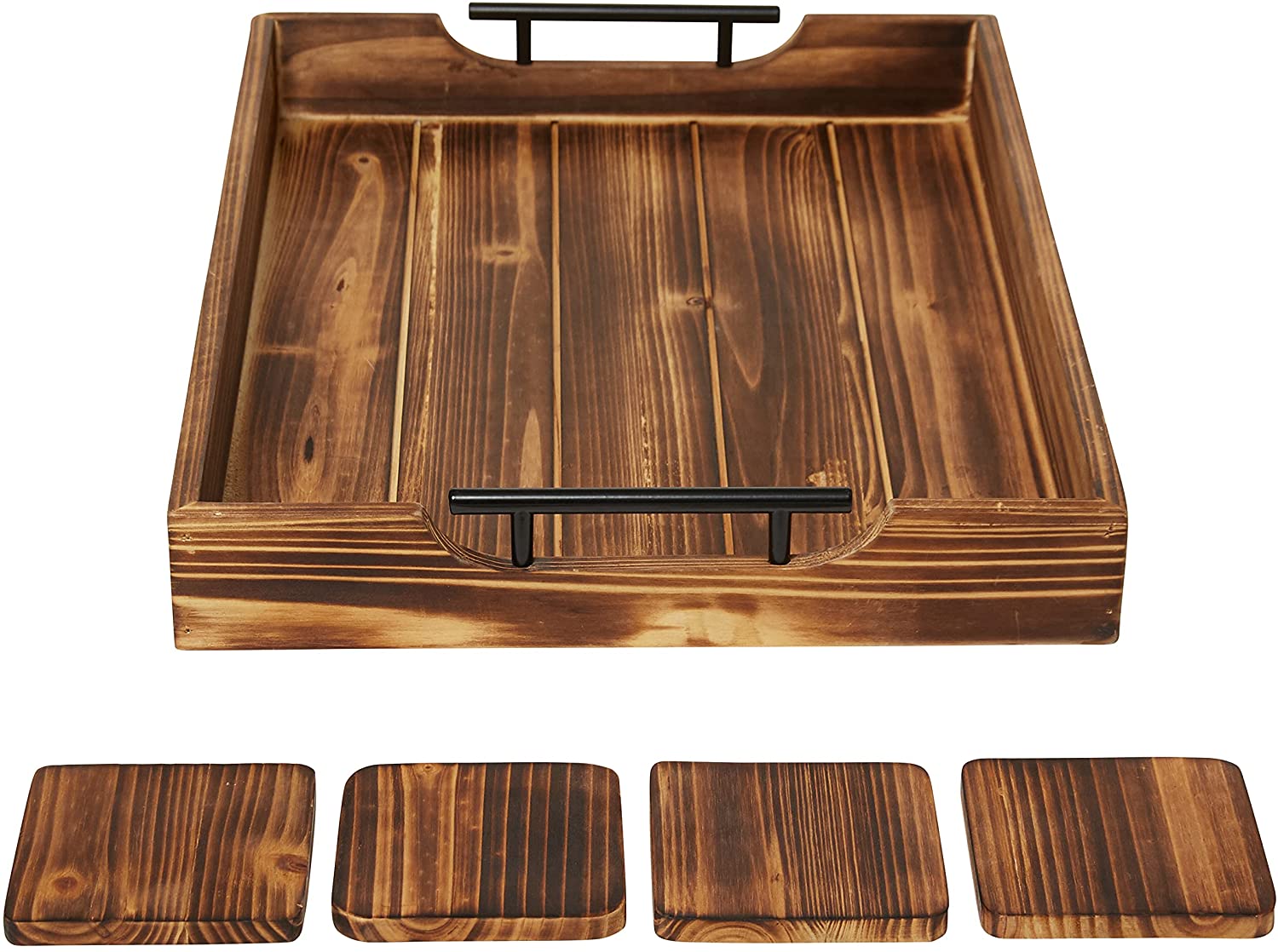 Price:$52.99 Teal Fern FALSE 20inchx14inchx2.36inch RBOT1 Rustic Brown Ottoman Tray : Home & Kitchen