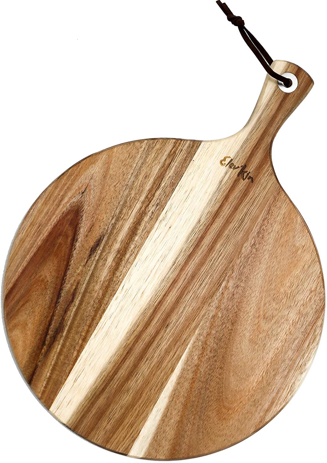 Price:$18.99 Wood Pizza Peel For Kitchen, 12’’ Round Cutting Board with Handle, Wooden Pizza Paddle, Serving Board for Pizza, Cheese, Meat, Fruit and Bread, Outdoor BBQ Partner: Home & Kitchen