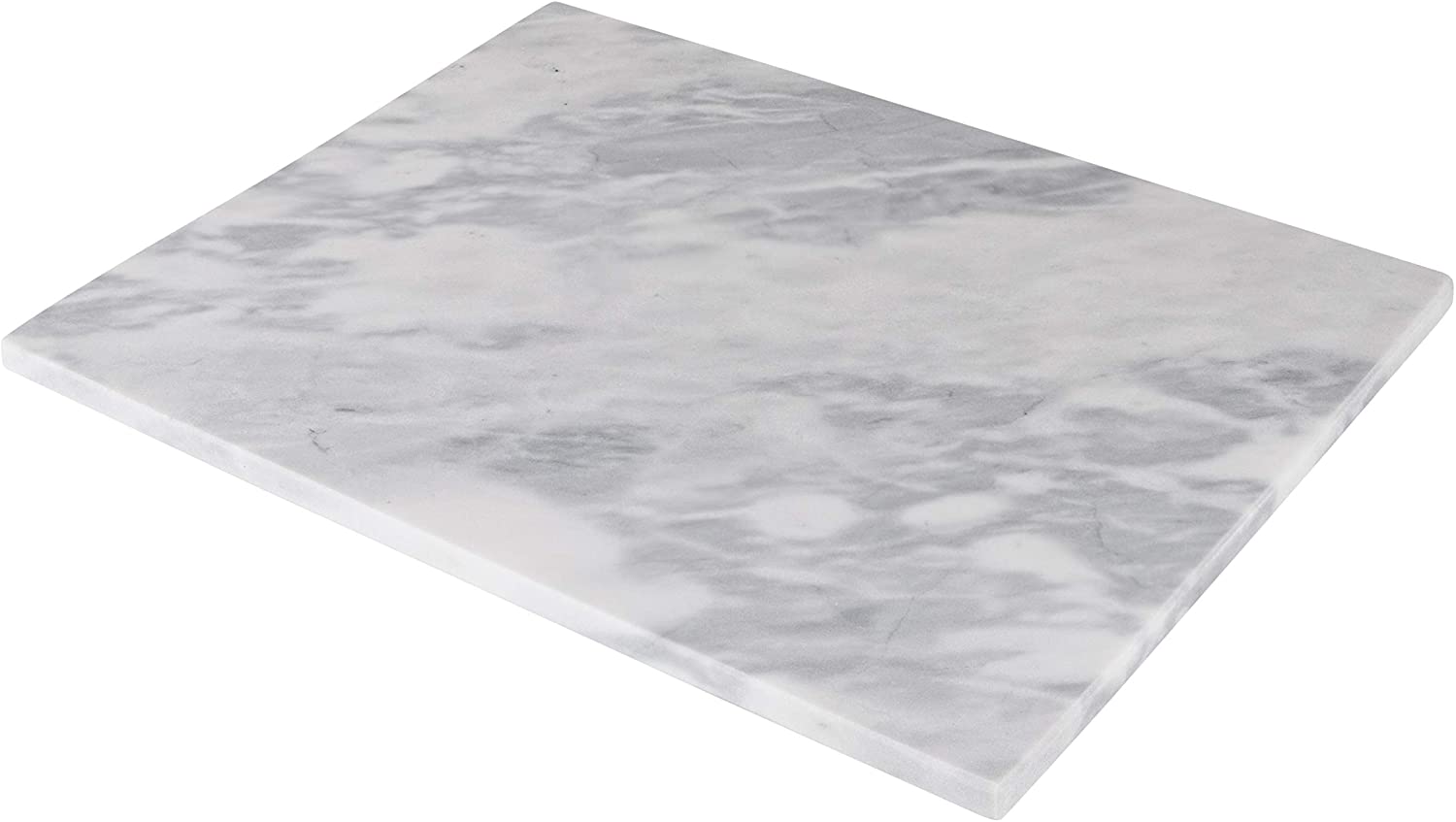 Price:$65.99 Marble Pastry Board (20 x 16 Inches) - Marble Serving Tray for Cheese, Pastries, Bread - Large White Fancy Marble Slab for Cake Display Marble – Sleek Design & Non Slip Rubber Feet: Cheese Plates