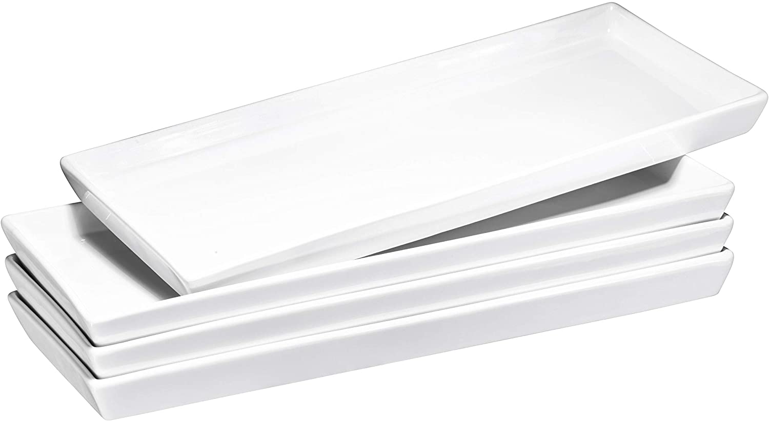 Price:$39.99 Ceramic Platter Trays – High-Grade Ceramic, Safe for Dishwasher, Microwave, and Freezer, 14” X 6” Serving Dish Plate Tray Set of 4: Platters
