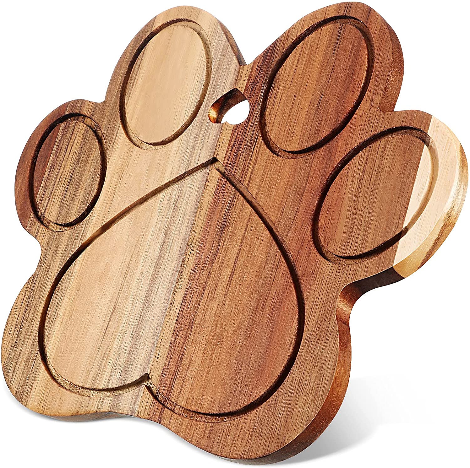 Price:$26.99 Wood Cutting Board, 12 x 11 Inch Christmas Wooden Bread Board Cheese Serving Platter Serving Charcuterie Board for Meat Cheese and Vegetables (Cat Paw Style): Home & Kitchen