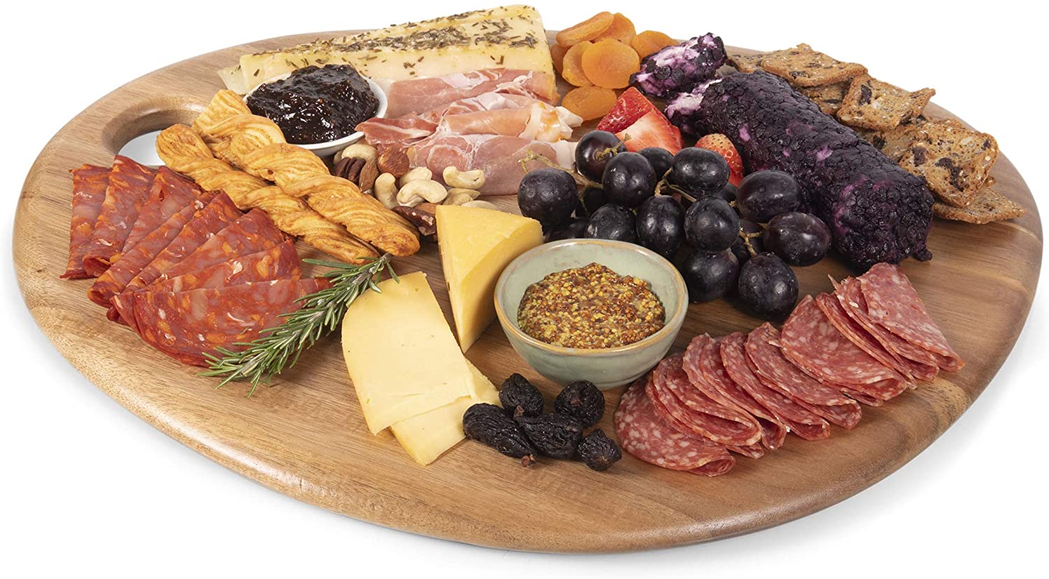 Price:$41.99 - a Picnic Time brand Pebble Shaped Serving 18" x 15" Charcuterie Boards, One Size, Natural Acacia : Everything Else
