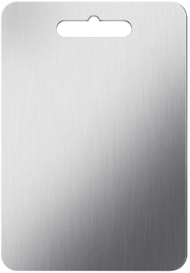 Price:$23.99 Stainless Steel Cutting Board for Kitchen,Chopping Boards for Food Preparation,Sturdy Butcher Block Suitable for Cutting Meat,Vegetables,Fruits,Biscuits and Cheese (Medium): Home & Kitchen