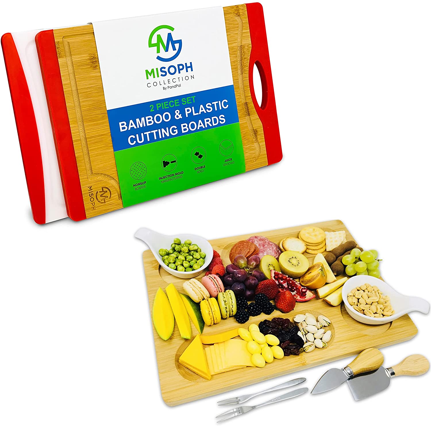Price:$29.99 Board and A Set of Two Cutting Boards (3 Items) Bundle: Home & Kitchen