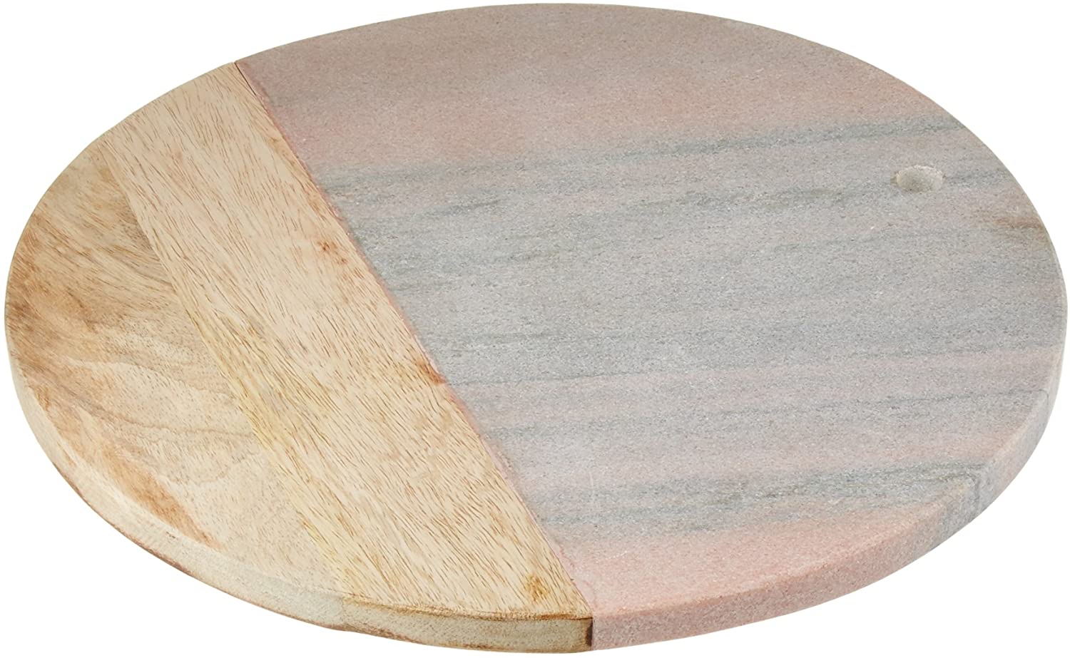 Price:$29.95 Co-Op Pink/Grey Marble & Mango Wood Round Cheese Board : Everything Else