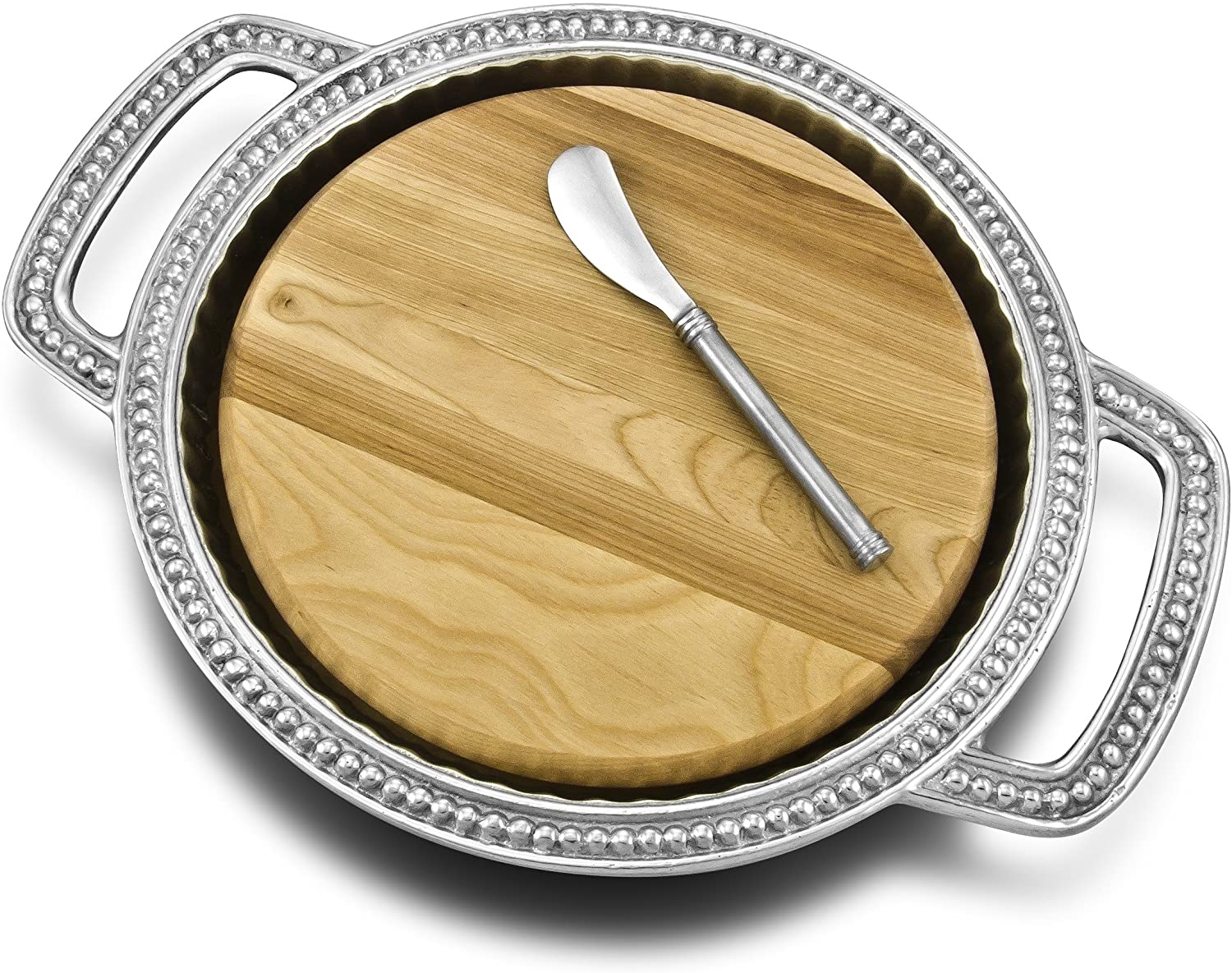 Price:$55.04 Armetale Flutes and Pearls Cheese Board with Handles and Spreader: Tableware: Home & Kitchen