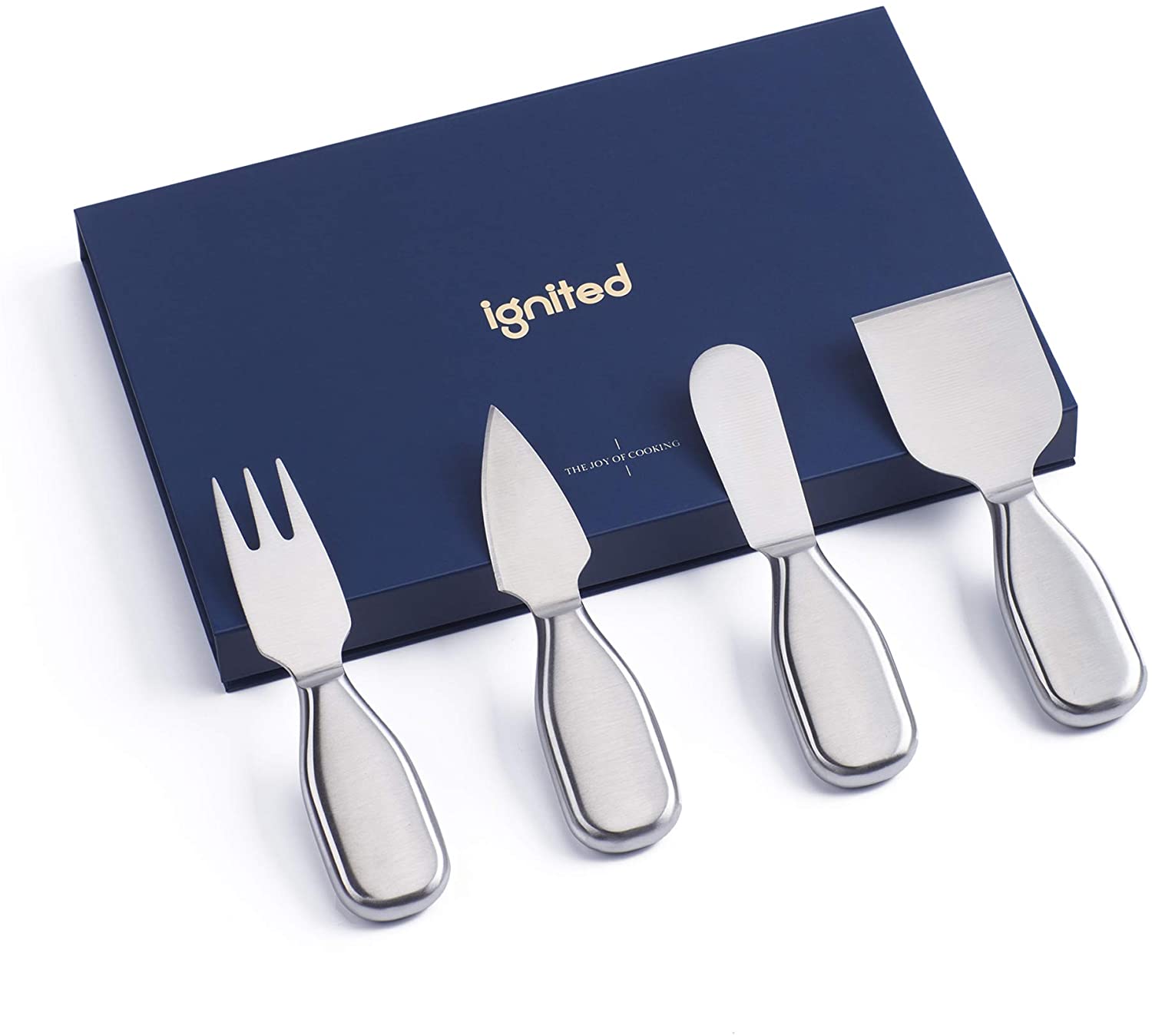 Price:$20.99 4-Piece Cheese Knife Set, Light Weight Stainless Steel Cheese Knives Slicer Cutter Spreader Fork (Gift-Ready Set): Home & Kitchen
