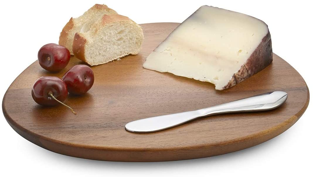 Price:$28.71 Serveware Collection - Xeno Cheese Board & Spreader - 2-Piece Set - Measures at 15" Made with Acacia Wood and Alloy - Hand Wash Only: Home & Kitchen