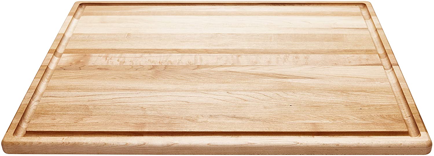 Price:$44.99 Wood Cutting Boards - Canadian Maple Chopping Board with Juice Groove for Meats, Vegetables, Fruits, and Cheeses - Perfect for Carving, Serving, and Charcuterie (14" x 20" x 0.75"): Home & Kitchen