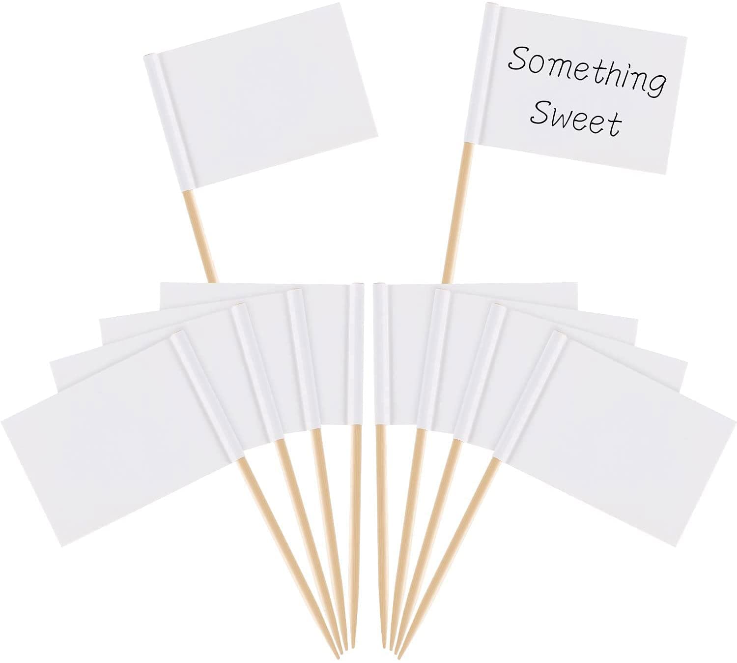 Price:$9.49 100 Pieces Blank Toothpick Flags Cheese Markers White Flags Labeling Marking for Party Cake Food Cheeseplate Appetizers (White): Cocktail Picks