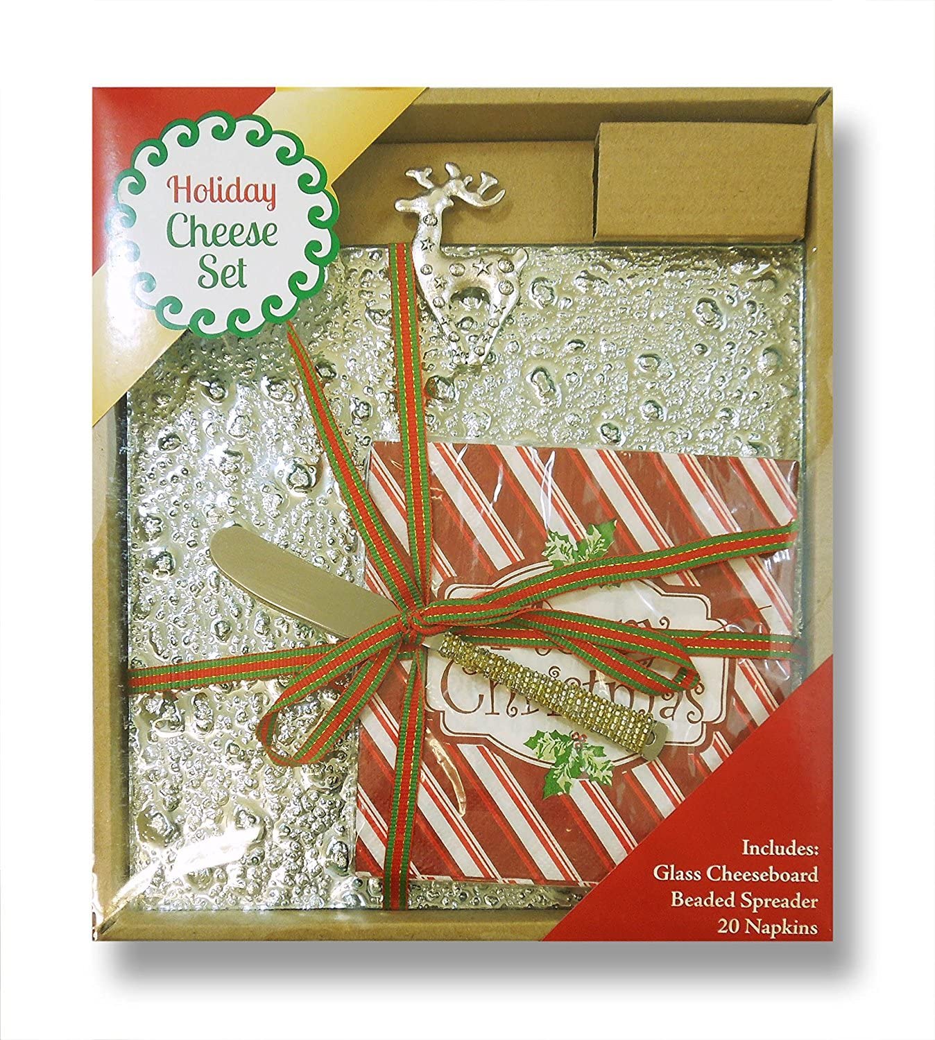 Price:$18.56 Silver "Merry Christmas" Hostess Set - Cheese Board, Spreader, Napkins: Cocktail Napkins