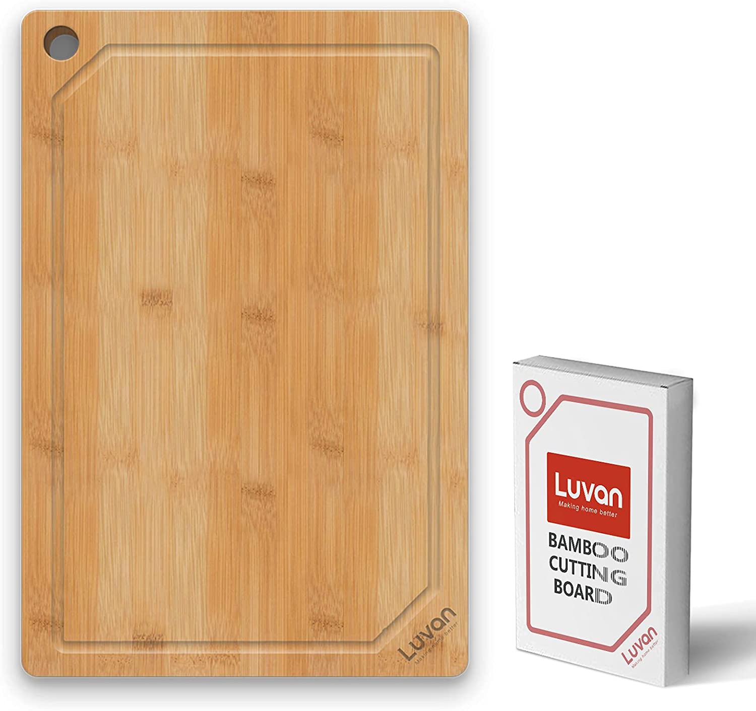 Price:$14.58 Extra Large Bamboo Cutting Board for Kitchen with Juice Groove,Chopping Board for Meat, Cheese, Fruit & Vegetables, Heavy Duty Serving Tray with Handles (XL 17 x 12"): Home & Kitchen