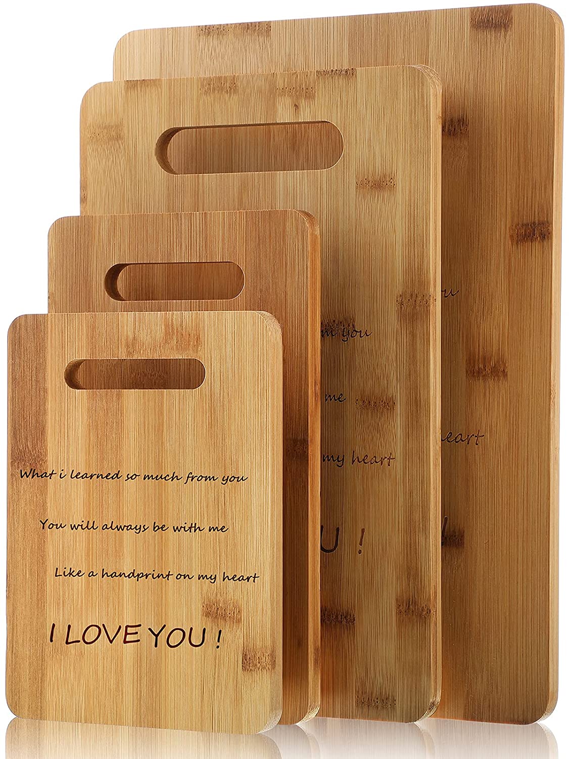 Price:$22.99 Pieces Bamboo Cutting Board Set, Engraved Side Cutting Board, Kitchen Chopping Boards for Meat, Cheese and Vegetables, Present for Mom and Dad Birthday Christmas Mother's Day Father's Day, Sizes: Home & Kitchen
