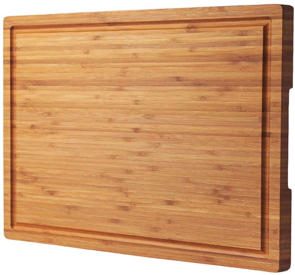 Price:$20.98 Wood Cutting Board for Kitchen, 18" Large Cheese Charcuterie Chopping Block with Side Handles and Juice Grooves: Home & Kitchen