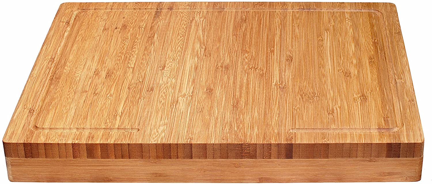 Price:$28.45 International Bamboo Wood Over-the-Counter-Edge Kitchen Cutting and Serving Board, 17-5/8" x 13-7/8" x 2" : Everything Else