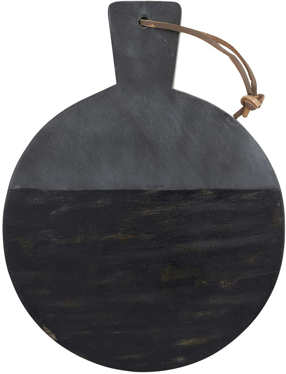 Price:$36.36 Brands Table Sugar Round Marble and Mango Wood Serving Board, Medium, Black: Cheese Plates