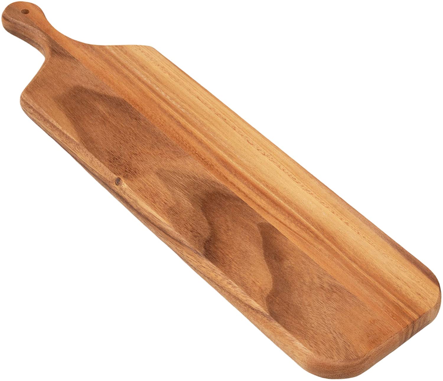 Price:$37.95 Acacia Long Wooden Cheese Board 23 x 7 Inch, Serving Tray and Charcuterie Board: Platters