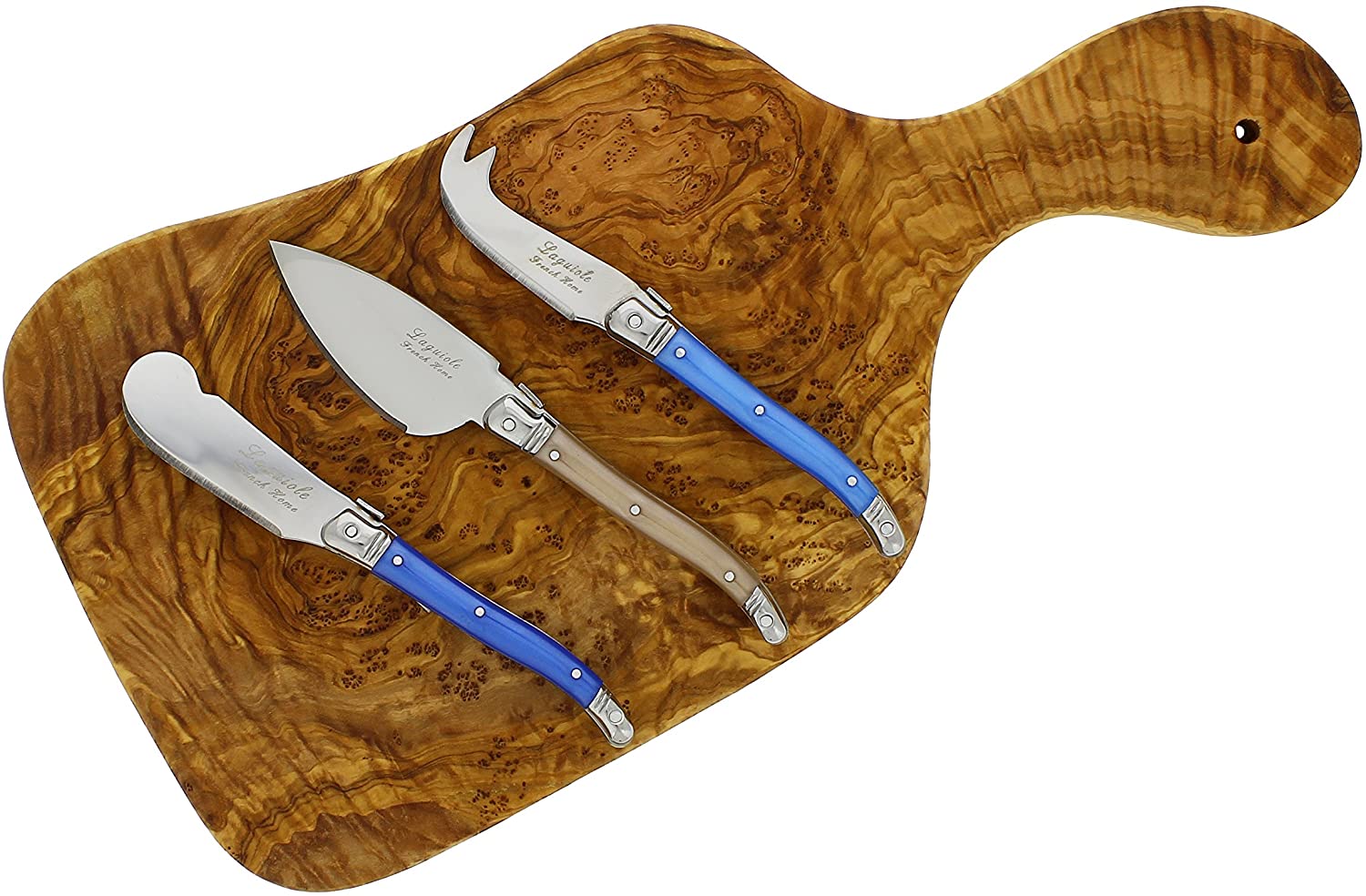 Price:$42.00 Home GRP266 Cutting Board/Cheese Knives, 14", Shades of Blue: Home & Kitchen