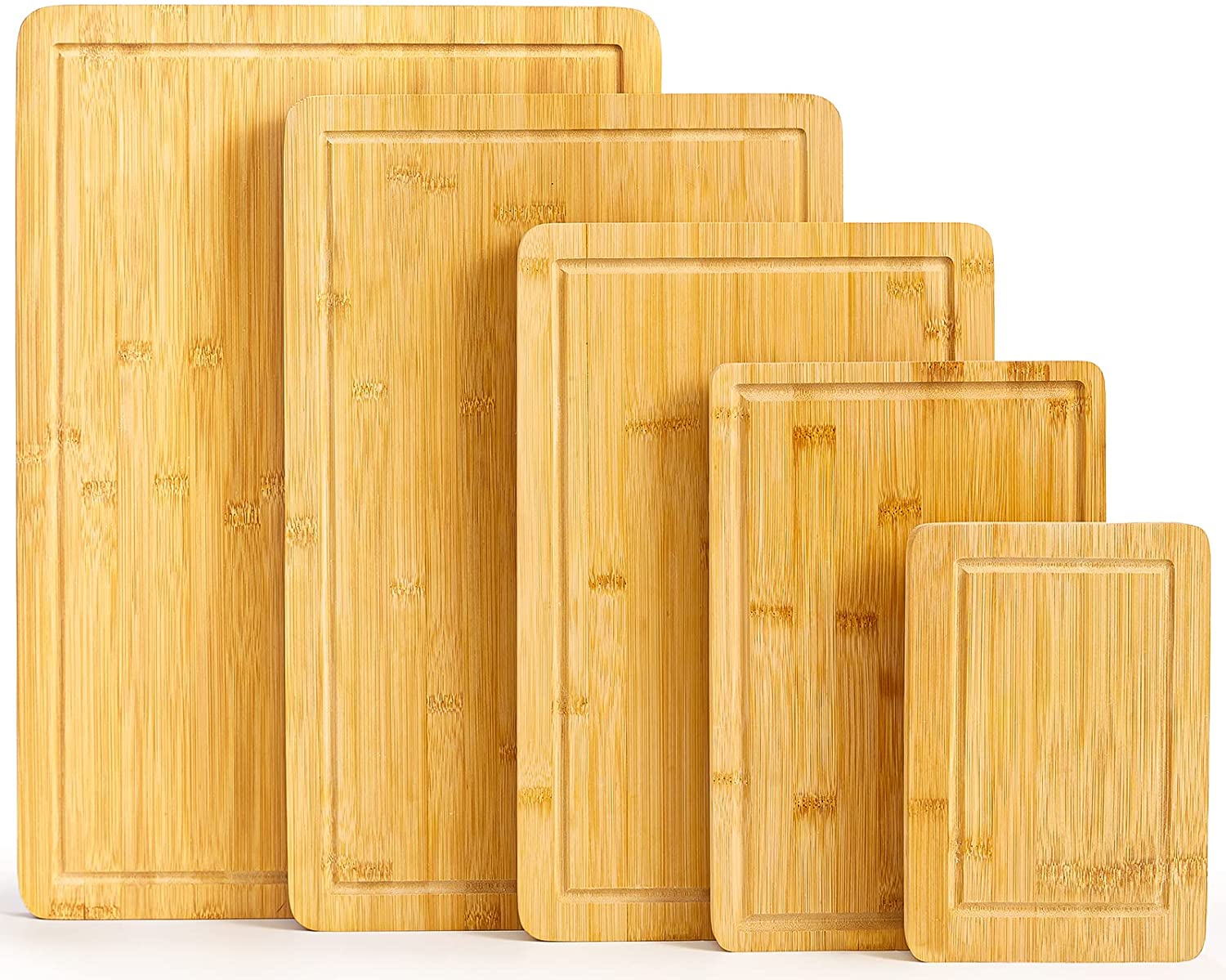 Price:$56.99 Cutting Board Set for Kitchen (Set of 5),Wood Cutting Boards with Juice Groove, Chopping Board Sets (Butcher Block) for Meat Cheese and Vegetables - Clean, Durable: Home & Kitchen