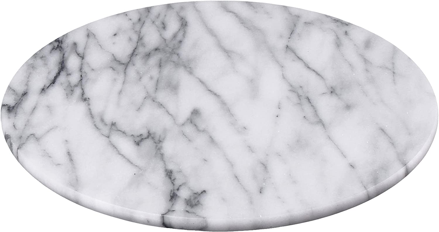 Price:$32.52 Home Natural Marble Round Board Cheese Dessert Fruit Serving Plate, 12" Diam. x 1" H, Off-White (patterns may vary): Cheese Plates